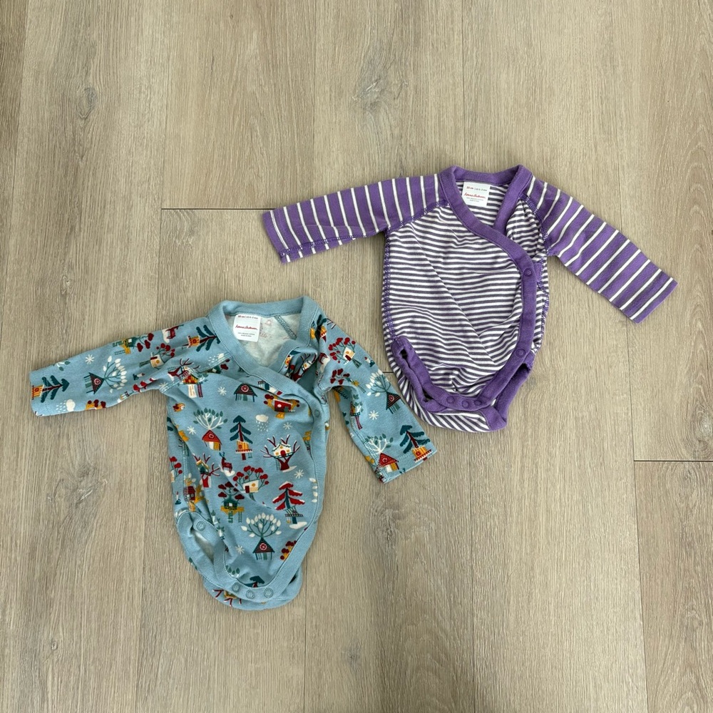 Hanna Andersson Baby Kids One Pieces Purple Blue 100% Organic Cotton 2 Piece